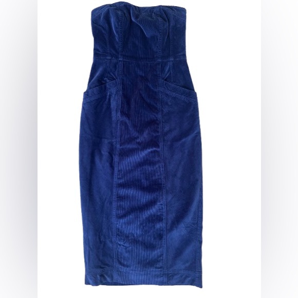Pilcro Strapless Corduroy Slim Midi Dress
In Dark Blue
Size 4 - Picture 1 of 9
